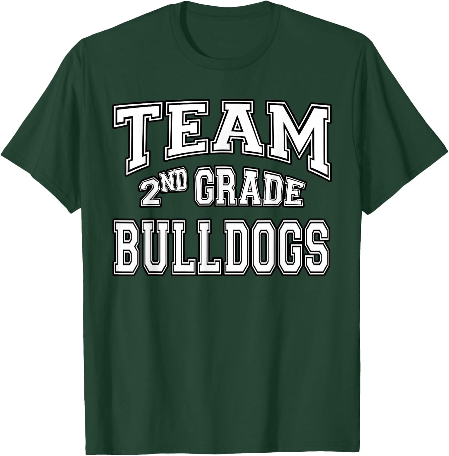 Team 2nd Second Grade Bulldogs Student Back To School T-Shirt - T-Shirt | Forest