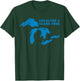 Unsalted and Shark Free Great Lakes MI Michiganian Pride T-Shirt - T-Shirt | Forest