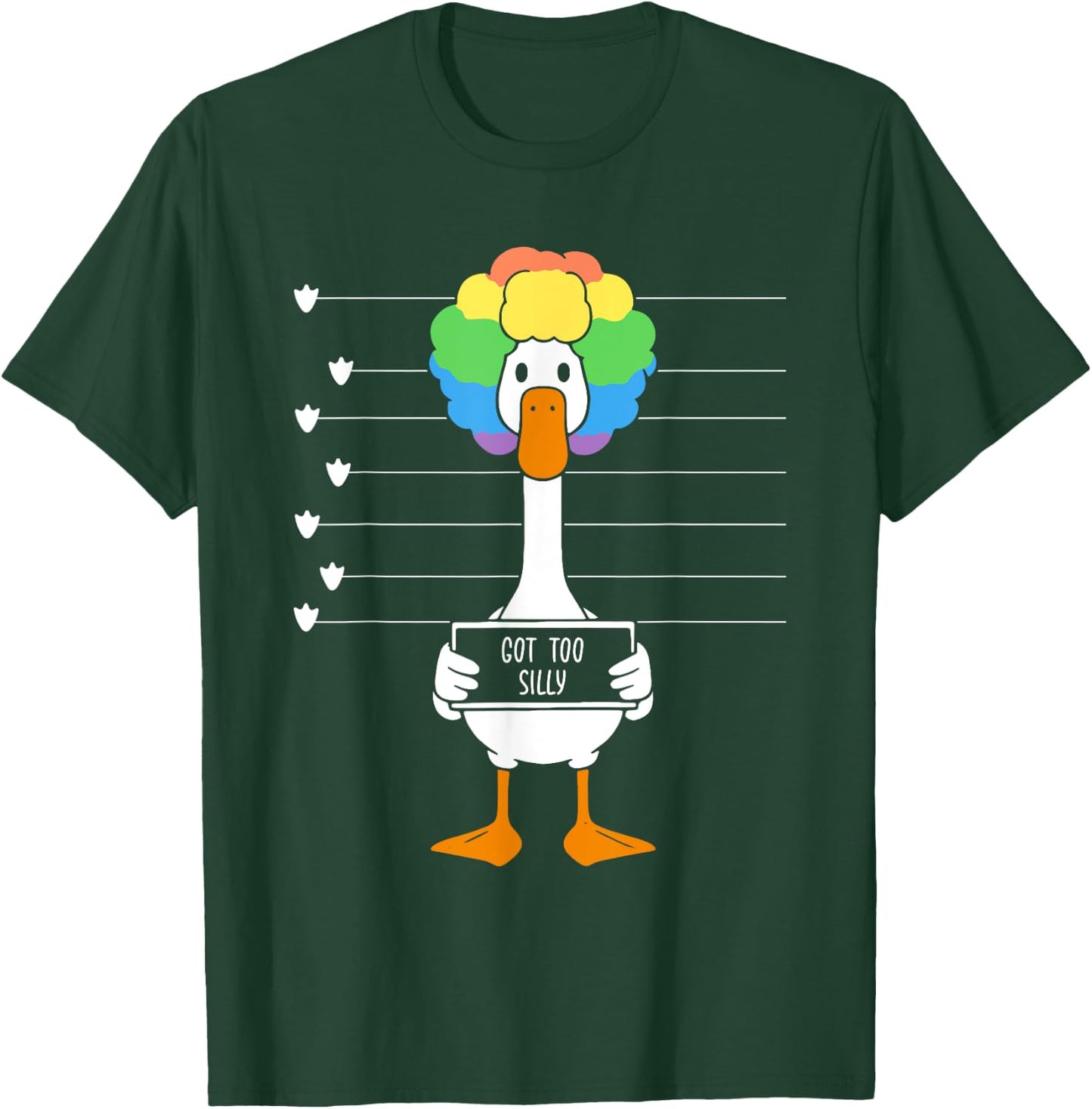 Funny Goose Lover Mugshot Meme Got Too Silly T-Shirt - T-Shirt | Forest