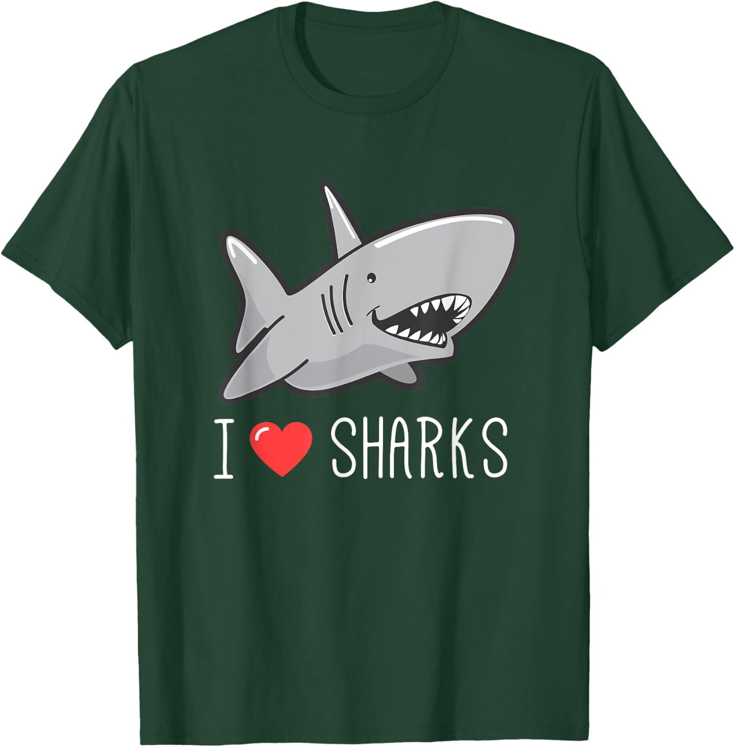 I Love Sharks for Kids and Adults Marine Life T-Shirt - T-Shirt | Forest