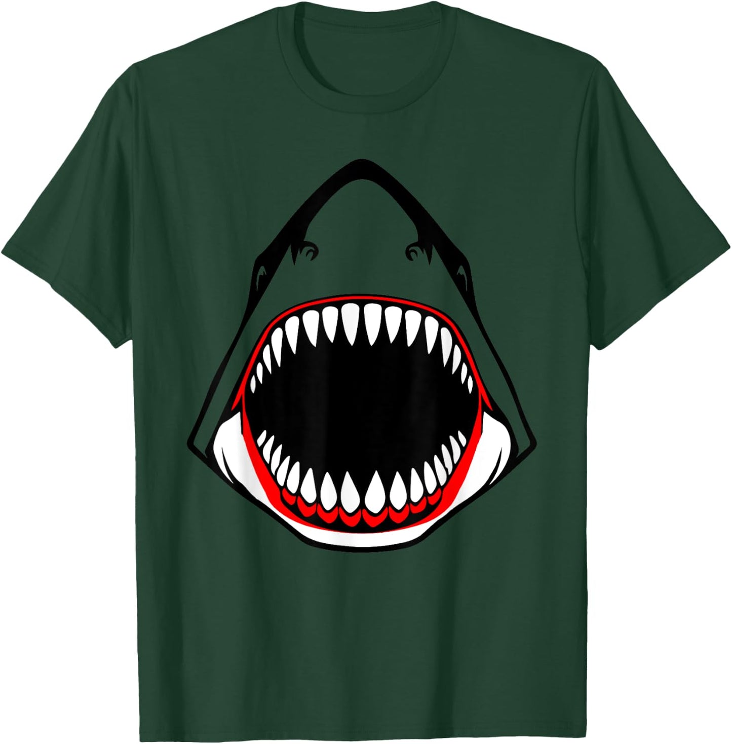Shark Animal Jaws Open Mouth Head Costume Halloween Cosplay T-Shirt - T-Shirt | Forest
