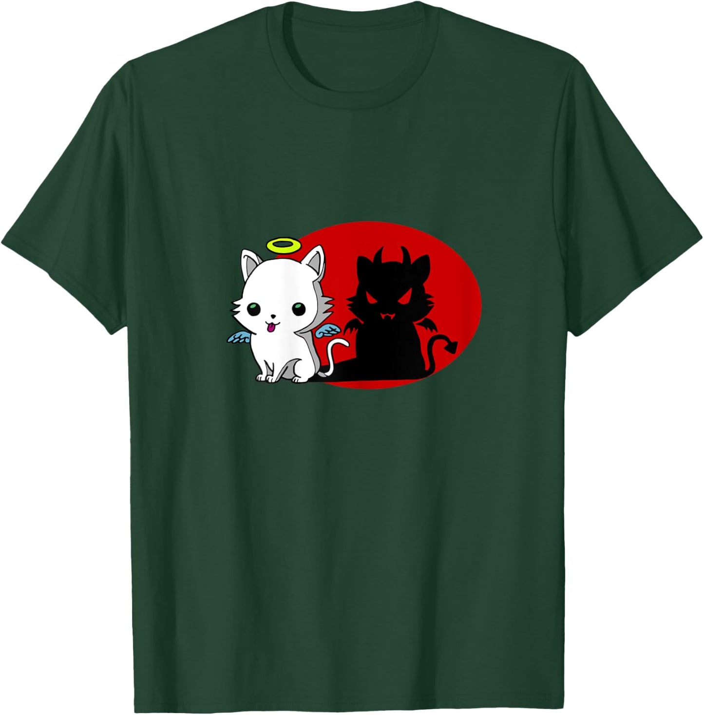 Funny Cat Angel Outside Devil Inside Comic Shirt T-Shirt - T-Shirt | Forest