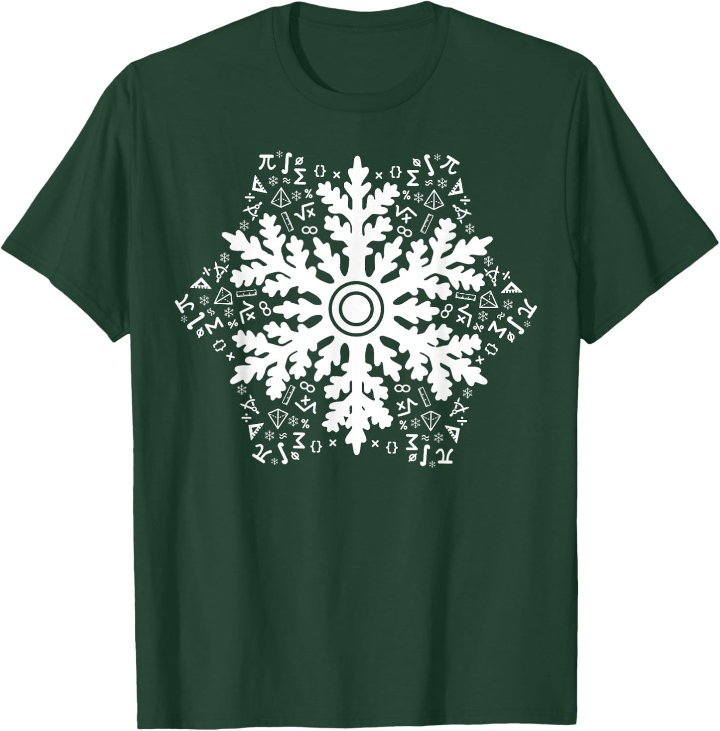 Christmas Mathematics Snowflake Math Teacher Student Pajamas T-Shirt - T-Shirt | Forest