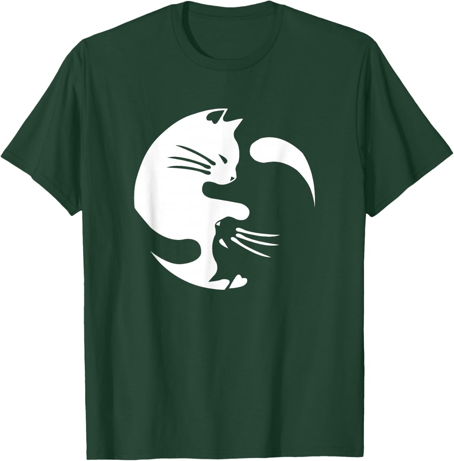 Cat Yin Yang Peace Loving Interconnected Gift T-Shirt - T-Shirt | Forest