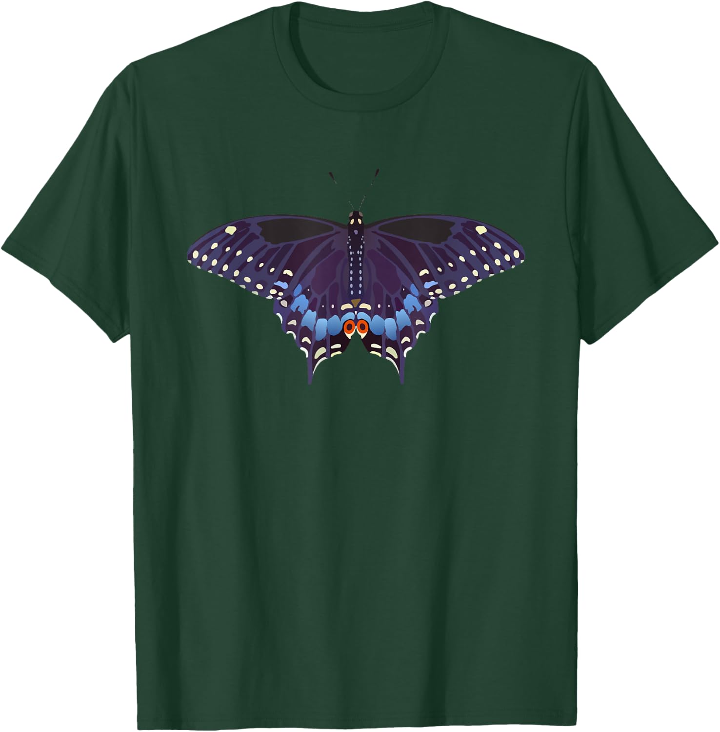 Simple And Beautiful Black Swallowtail Butterfly T-Shirt - T-Shirt | Forest