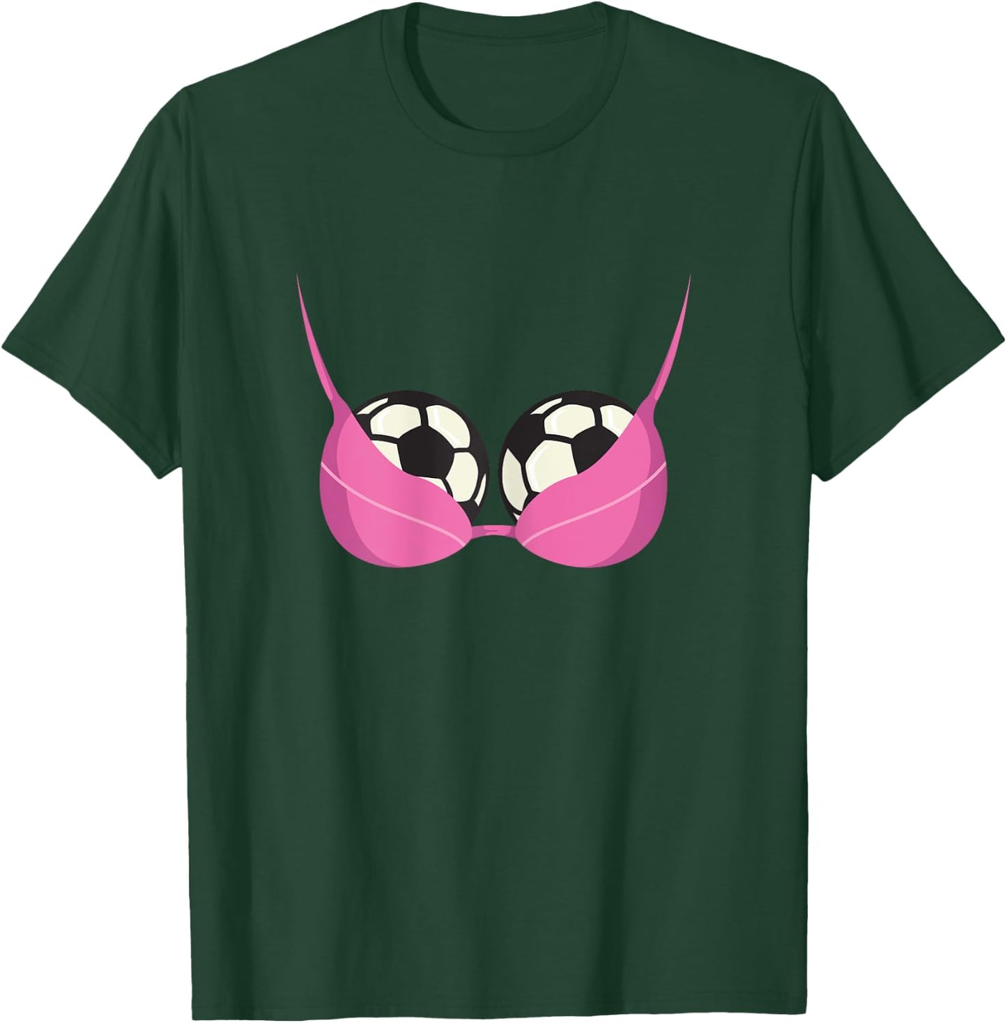 Soccer ball breast boobs bra women sport fan apparel shirt T-Shirt - T-Shirt | Forest
