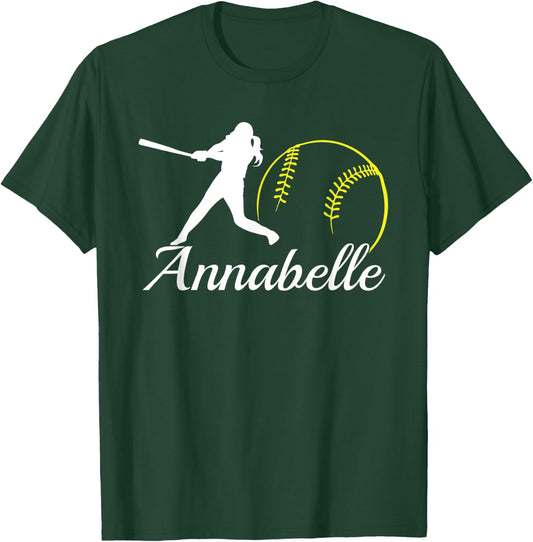 Annabelle Name Gift Personalized Softball T-Shirt - T-Shirt | Forest