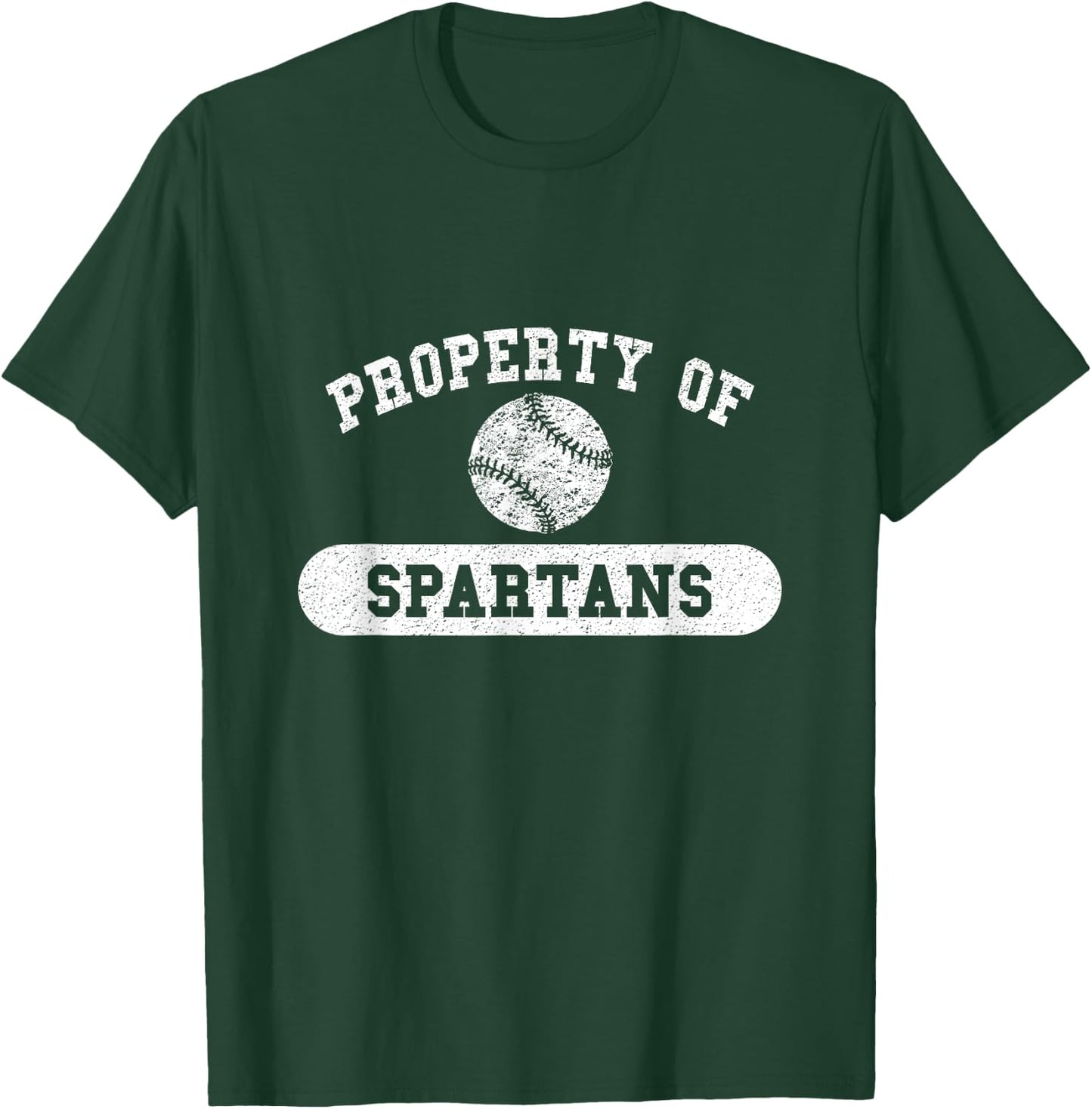 Property of Spartans Baseball T-Shirt - T-Shirt | Forest