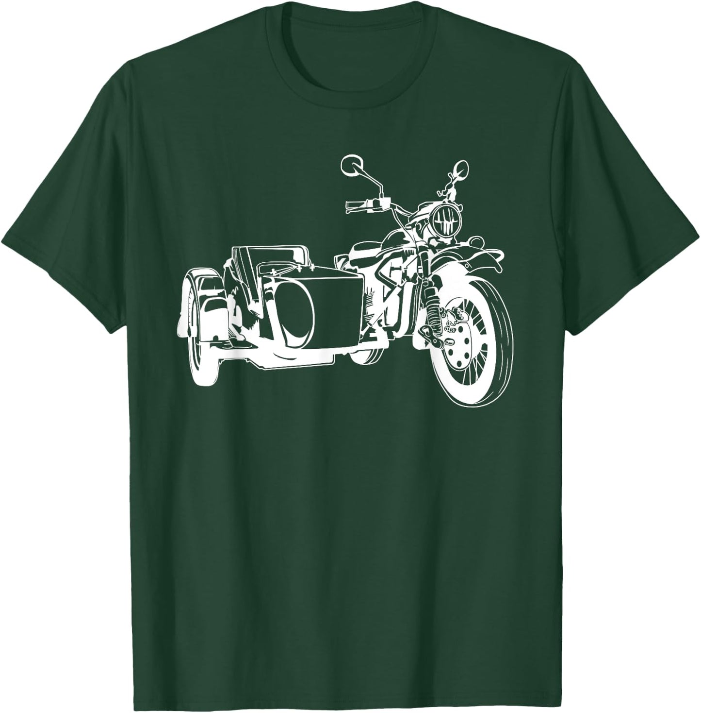 Sidecar Motorcycle Vintage 3-Wheel Motorbike T-Shirt - T-Shirt | Forest