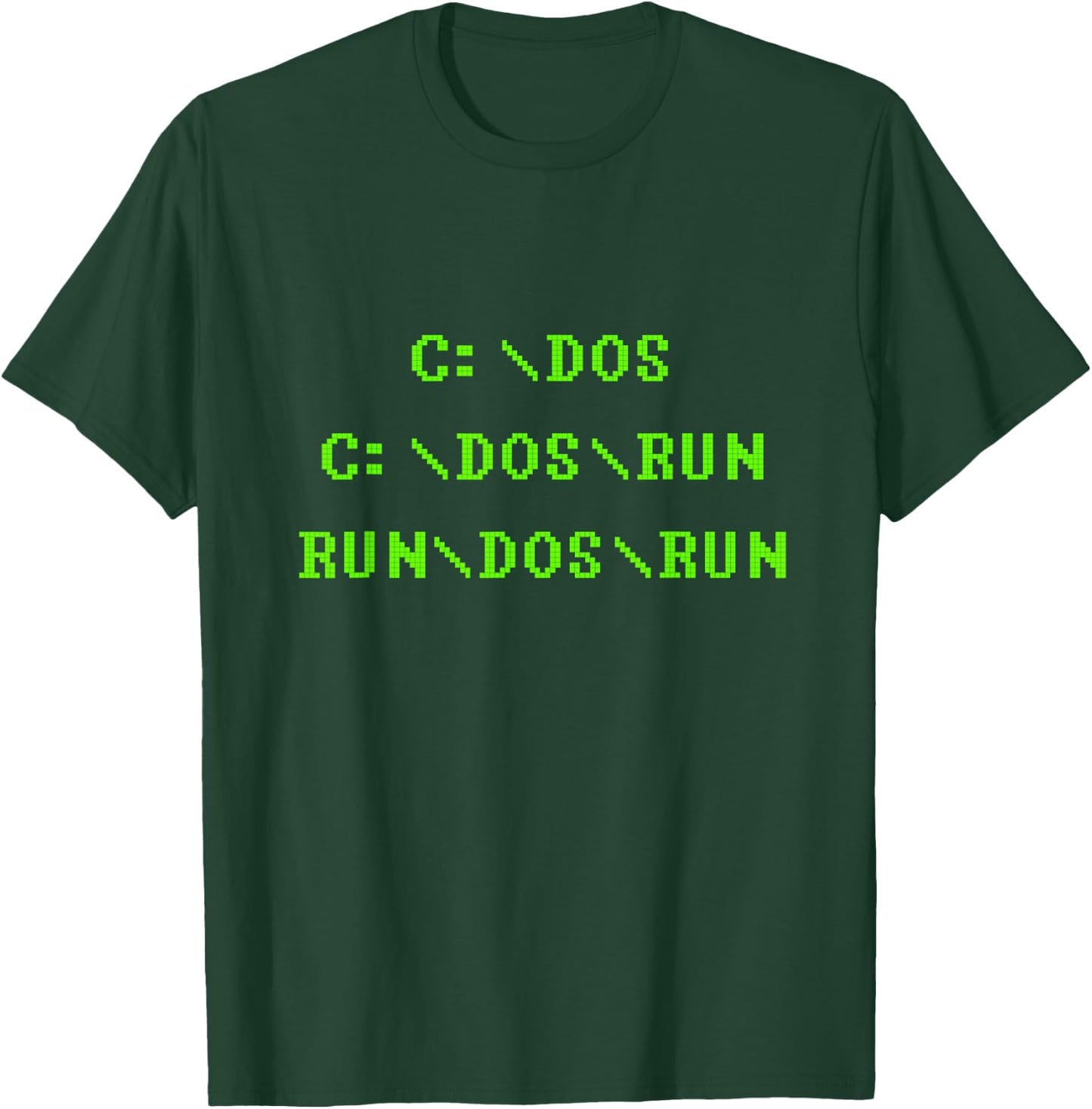 C:DOS C:DOSRUN RUNDOSRUN T Shirt Funny Computer DOS T-Shirt - T-Shirt | Forest