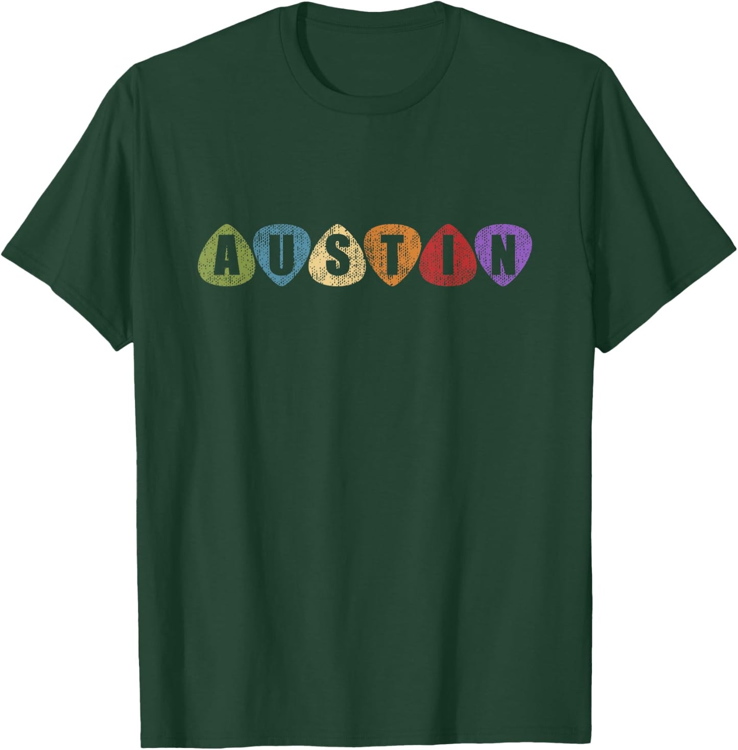 Austin Texas Music Guitar Picks Men Women TX T-Shirt - T-Shirt | Forest