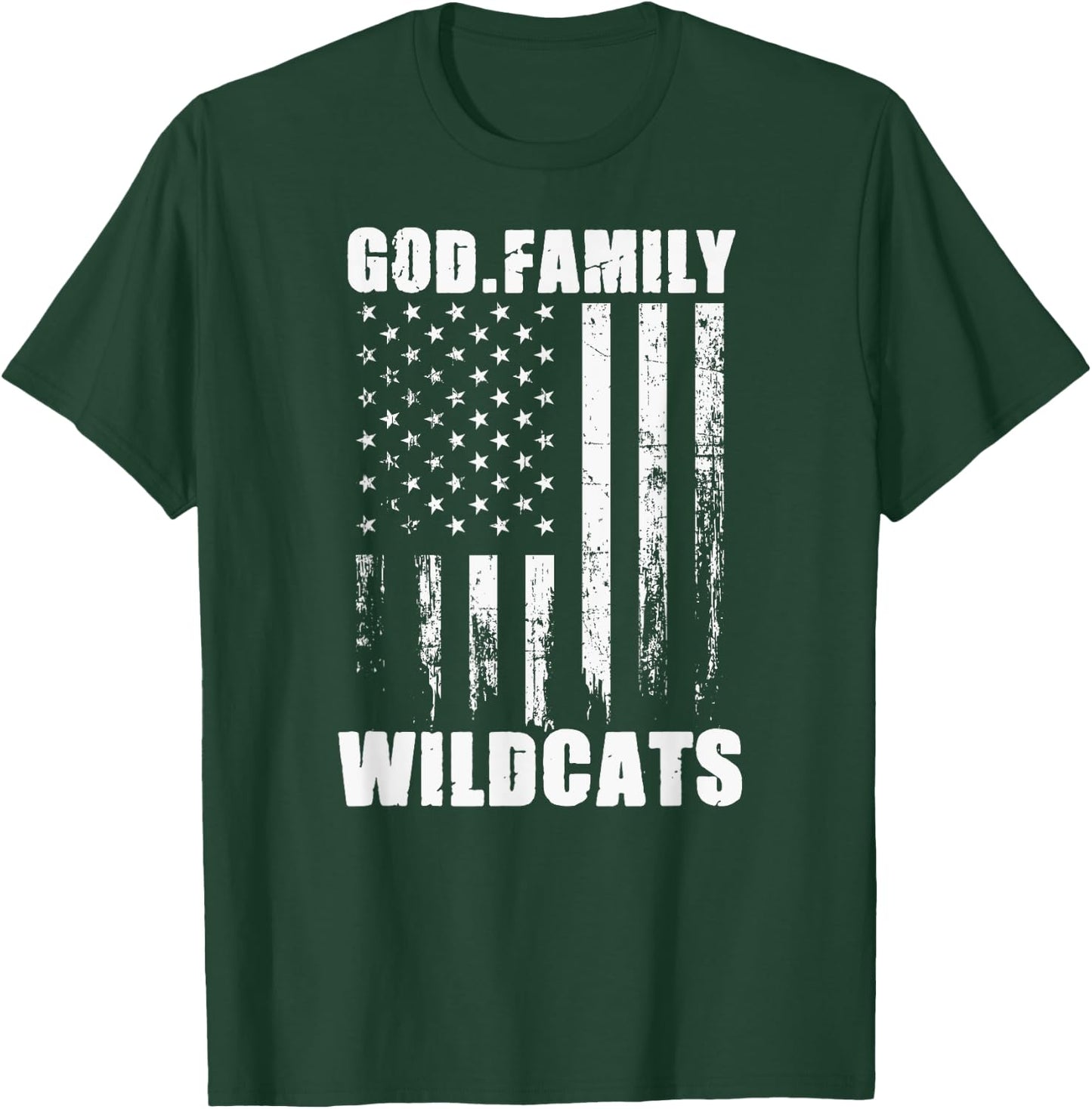 El Dorado Wildcats God. Family. Vintage USA Flag T-Shirt - T-Shirt | Forest