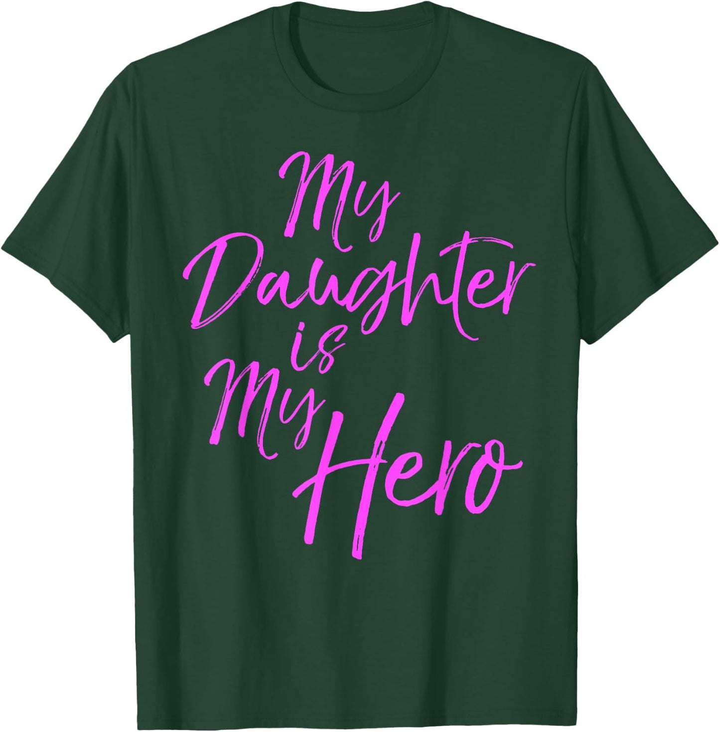 Pink Breast Cancer Quote Parent Gift My Daughter is My Hero T-Shirt - T-Shirt | Forest