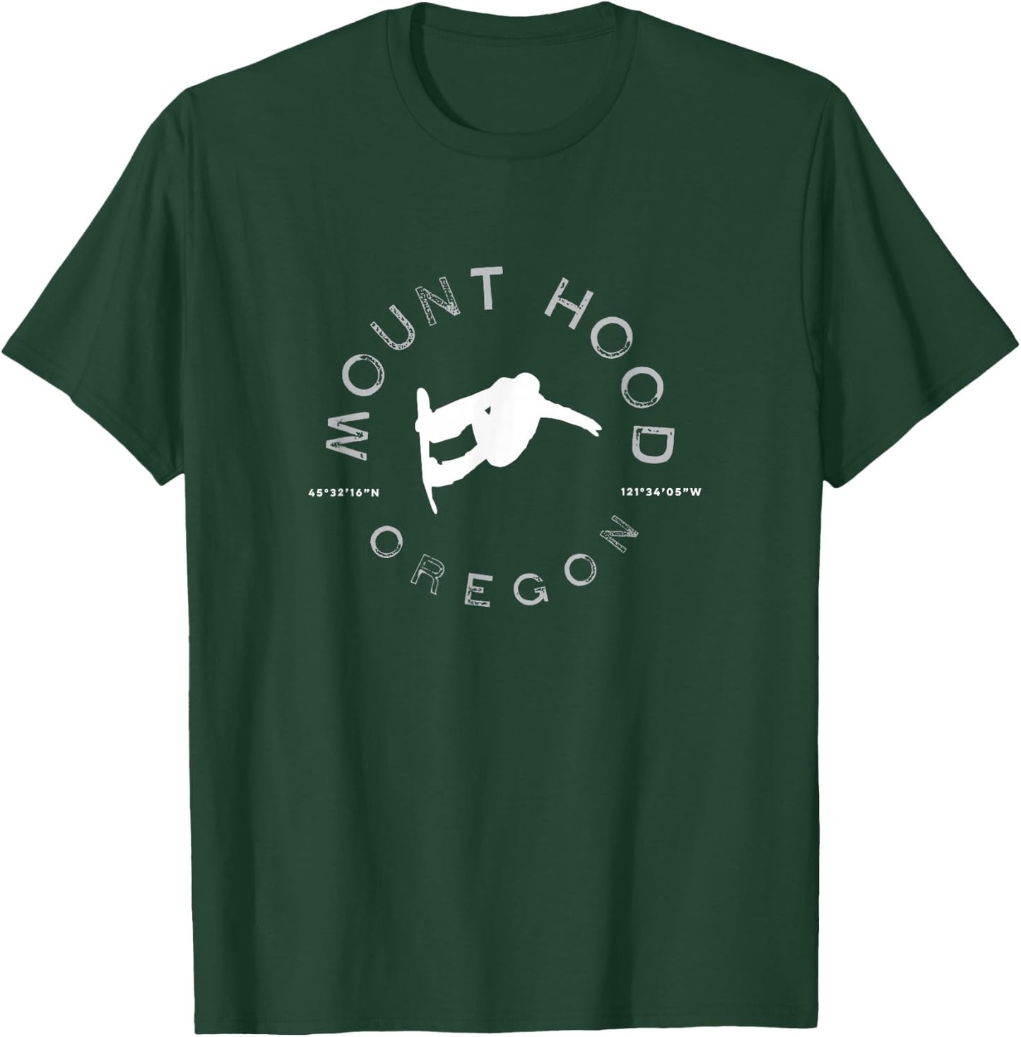 Mount Hood Oregon Graphic Vintage Snowboarding T-Shirt - T-Shirt | Forest
