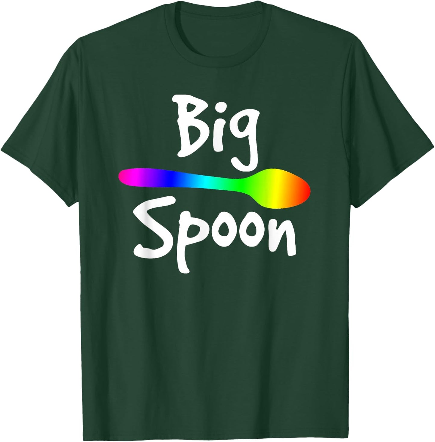 Rainbow Big Spoon Little Spoon Matching Gay Couple T-Shirt - T-Shirt | Forest