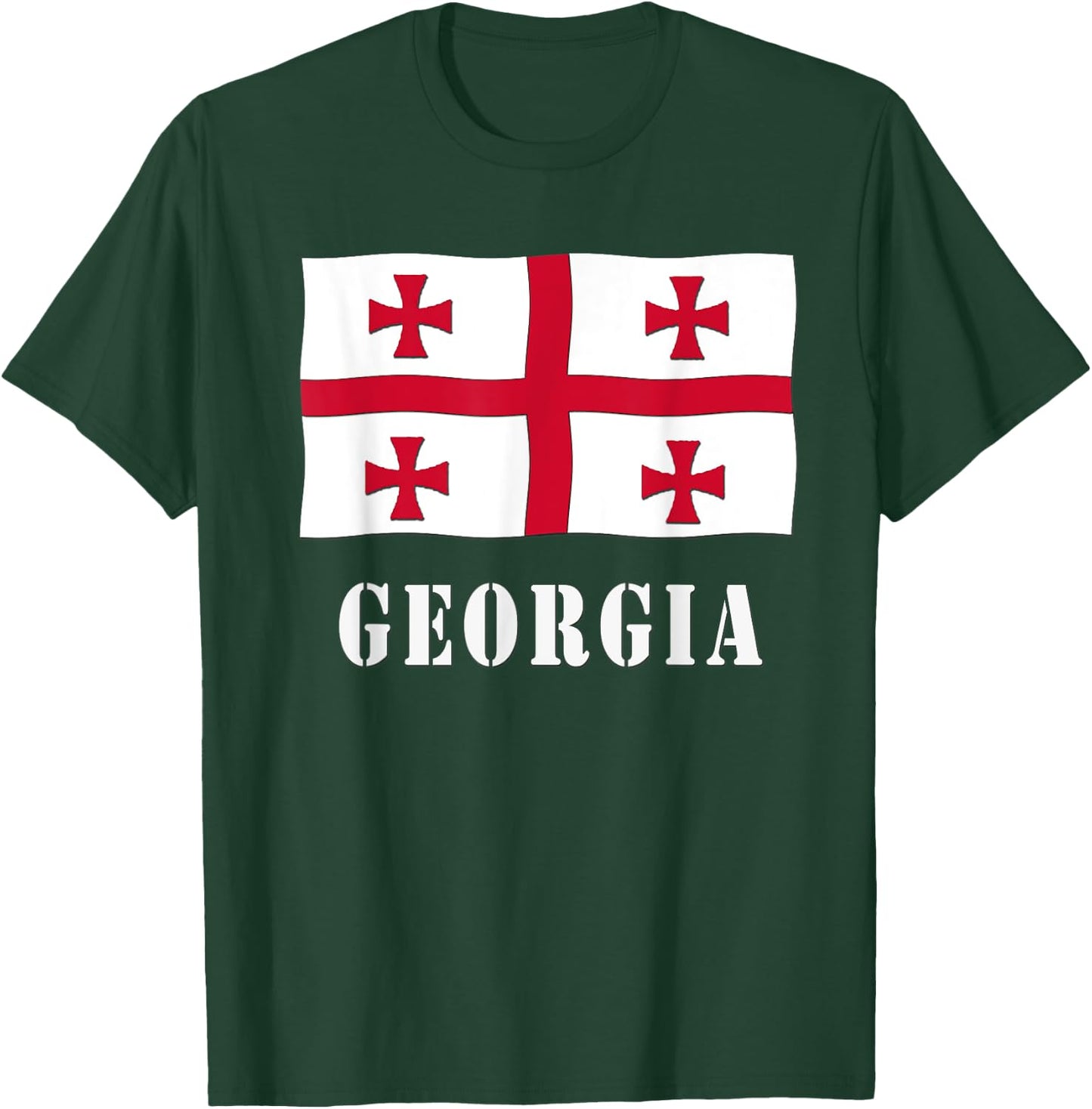 Georgian Flag Republic of Georgia T-Shirt - T-Shirt | Forest