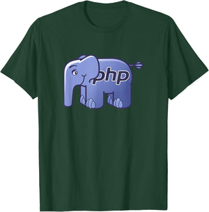 PHP Language Official ElePHPant Mascot Logo T-Shirt - T-Shirt | Forest