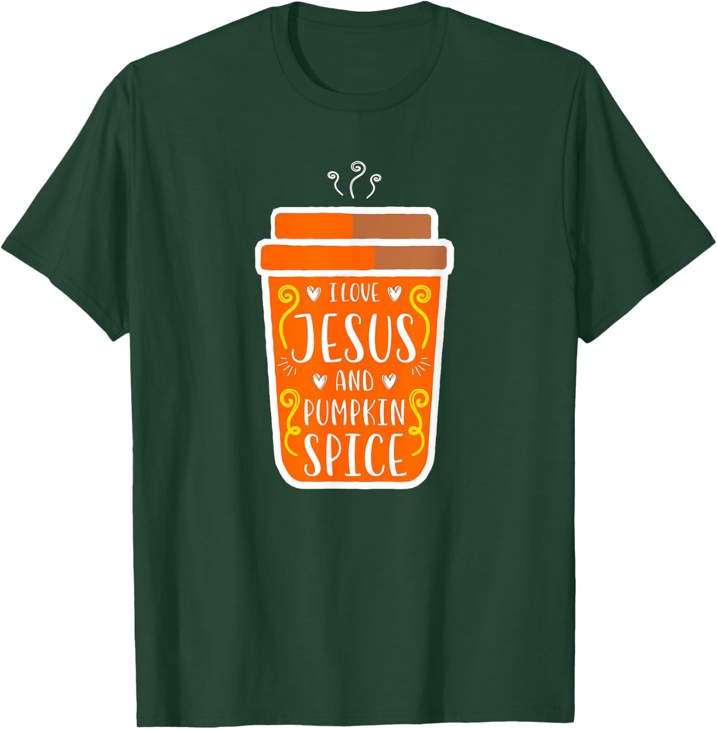 Christian Girl Autumn I Love Jesus Pumpkin Spice Fall T-Shirt - T-Shirt | Forest
