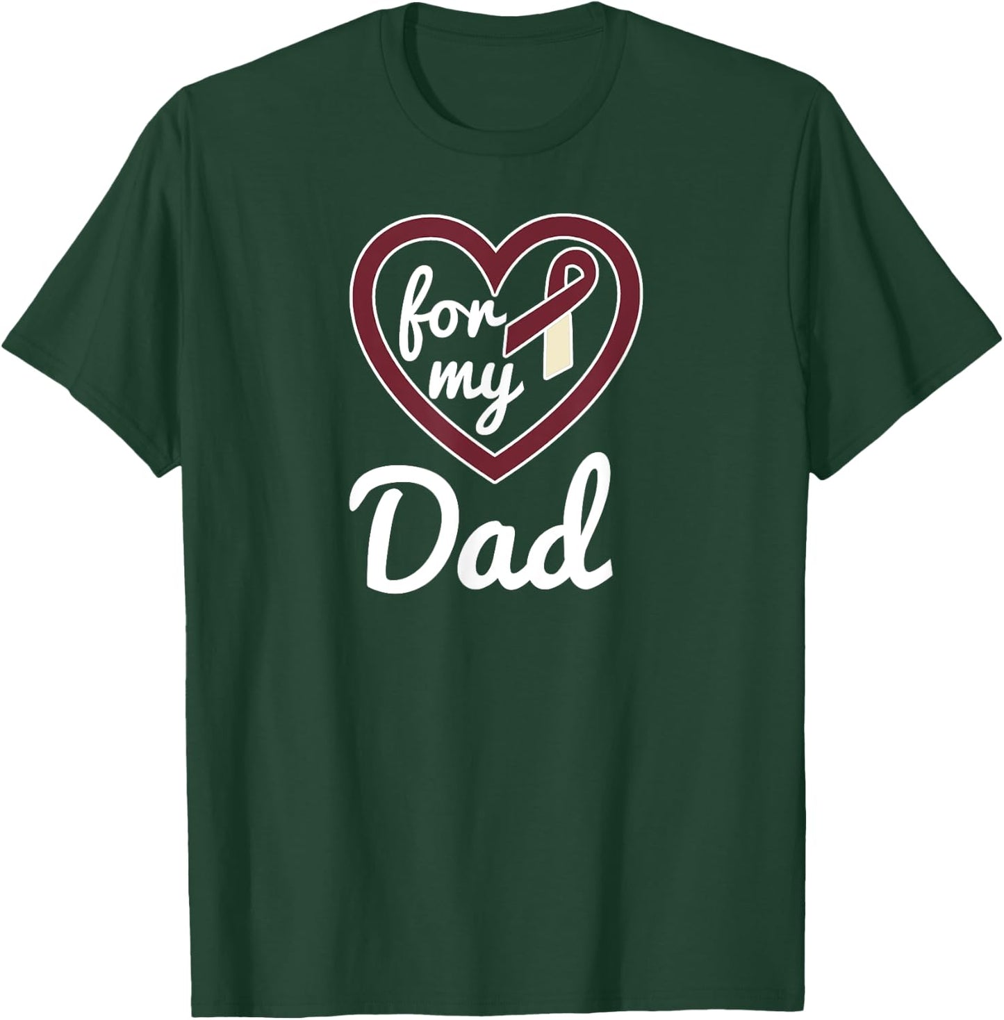 Head and Neck Cancer Dad Ribbon Awareness Products T-Shirt - T-Shirt | Forest