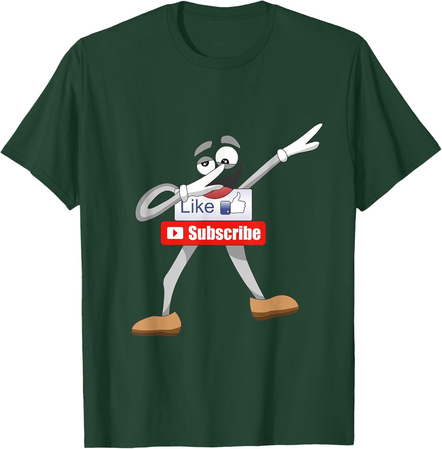 Funny Video Blogger Vlogger Dabbing Like Subscribe Button T-Shirt - T-Shirt | Forest