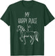 My Happy Place Horse Lover Gifts Horseback Riding Equestrian T-Shirt - T-Shirt | Forest