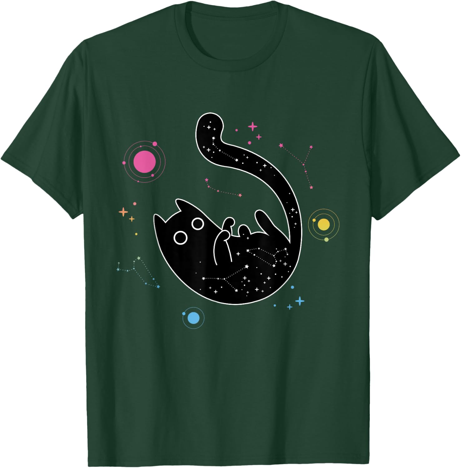 Pansexual Cat Galaxy Space LGBT Gay Pan Pride Flag, LGBTQ Women Kids T-Shirt - T-Shirt | Forest