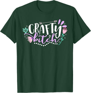 Crafty Bitch Illustration Crafters T-Shirt - T-Shirt | Forest