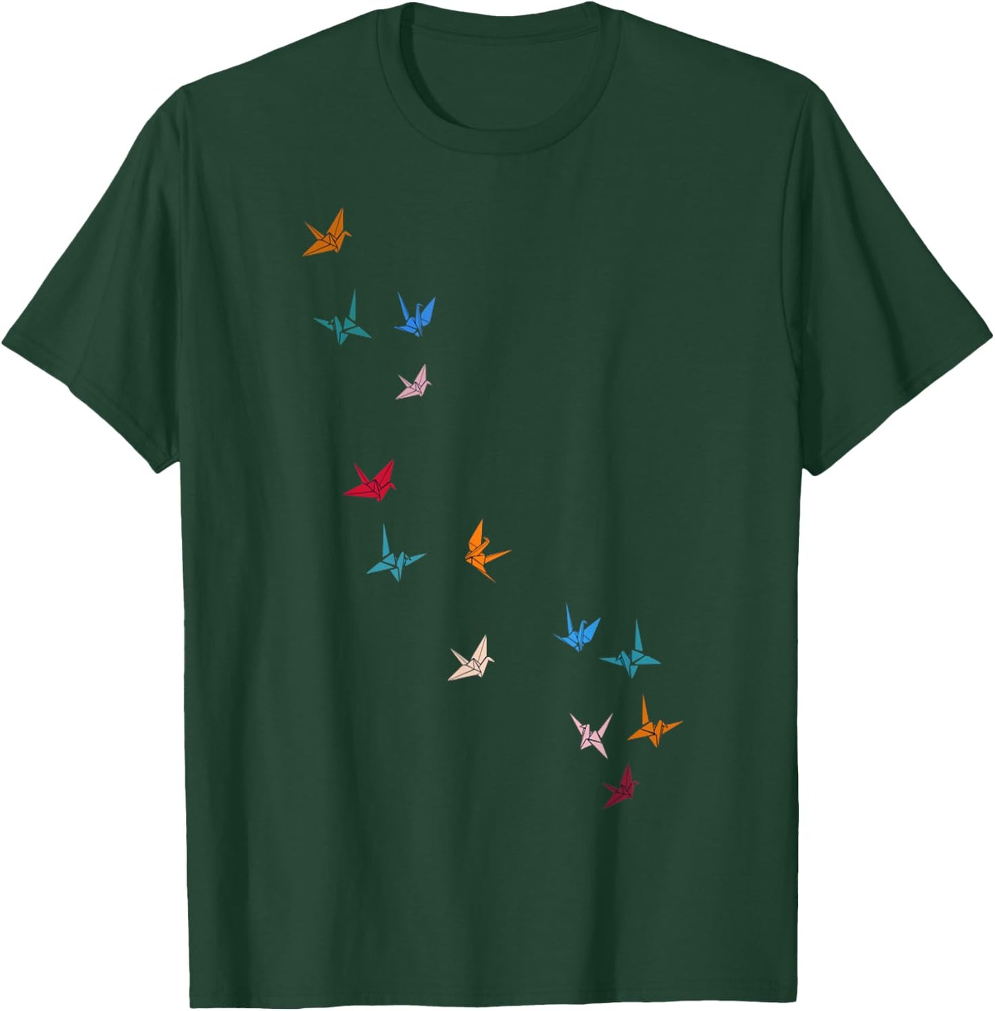 Flying Paper Cranes Birds T-Shirt - T-Shirt | Forest