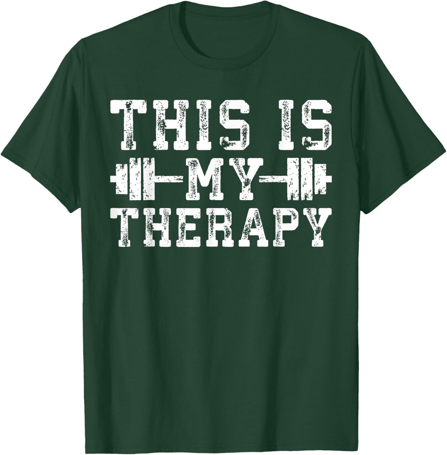 Motivational Workout - This Is My Therapy - Gym Motivational - Black - Women's - Short Sleeve - Classic Fit - - Small T-Shirt - T-Shirt | Forest