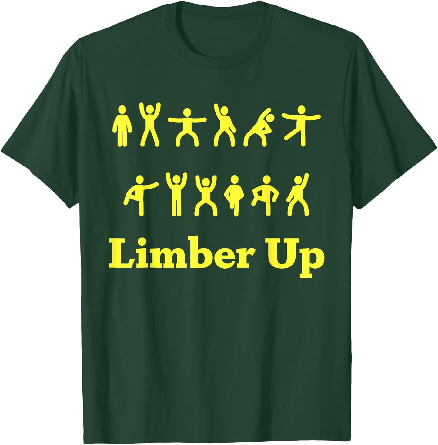 Limber Up Funny Stick Figure Exercise T-Shirt - T-Shirt | Forest