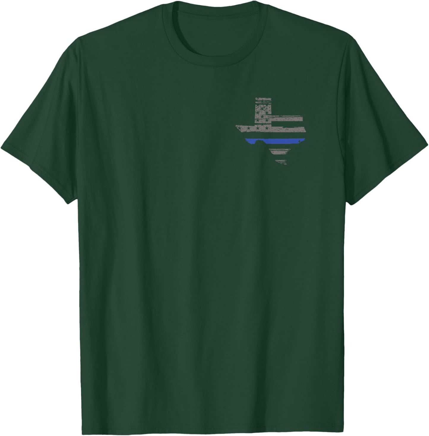 Texas Police, Law Enforcement Thin Blue Line Shirt T-Shirt - T-Shirt | Forest