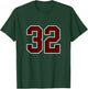 Maroon and White Number 32 Jersey Player Uniform #32 Fan T-Shirt - T-Shirt | Forest