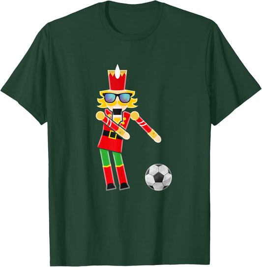 Christmas Soccer Flossing Nutcracker Gifts T-Shirt - T-Shirt | Forest