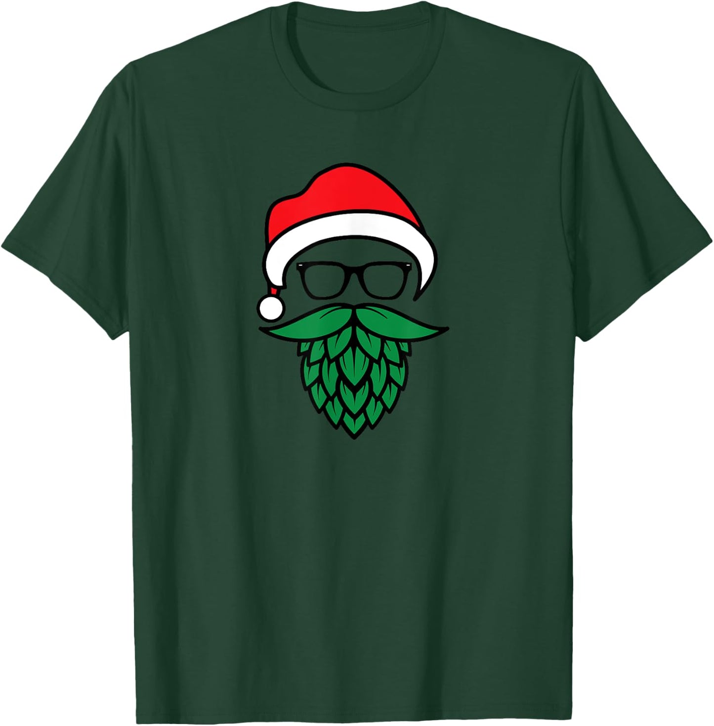 Hipster Santa Hops Beard Christmas for Beer Lovers T-Shirt - T-Shirt | Forest