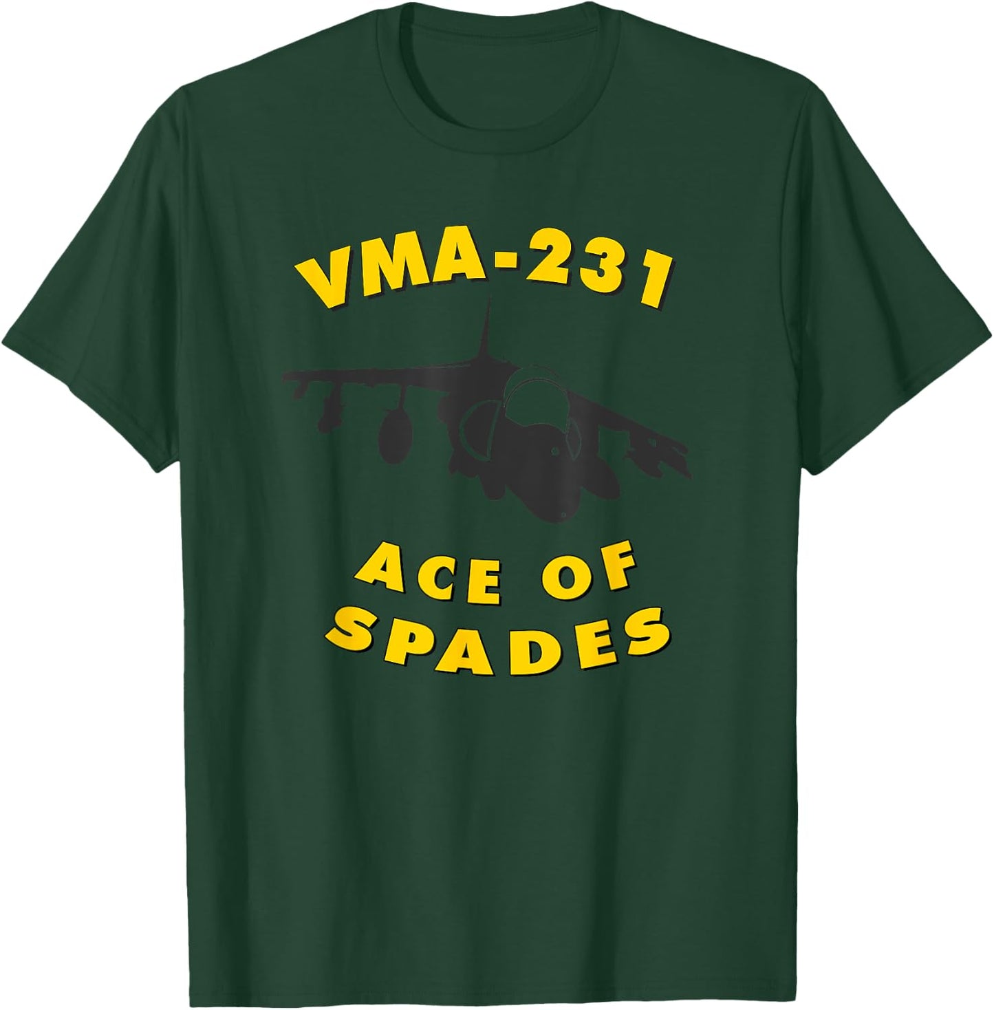 VMA-231 Ace of Spades Attack Squadron AV-8B Harrier T-Shirt - T-Shirt | Forest