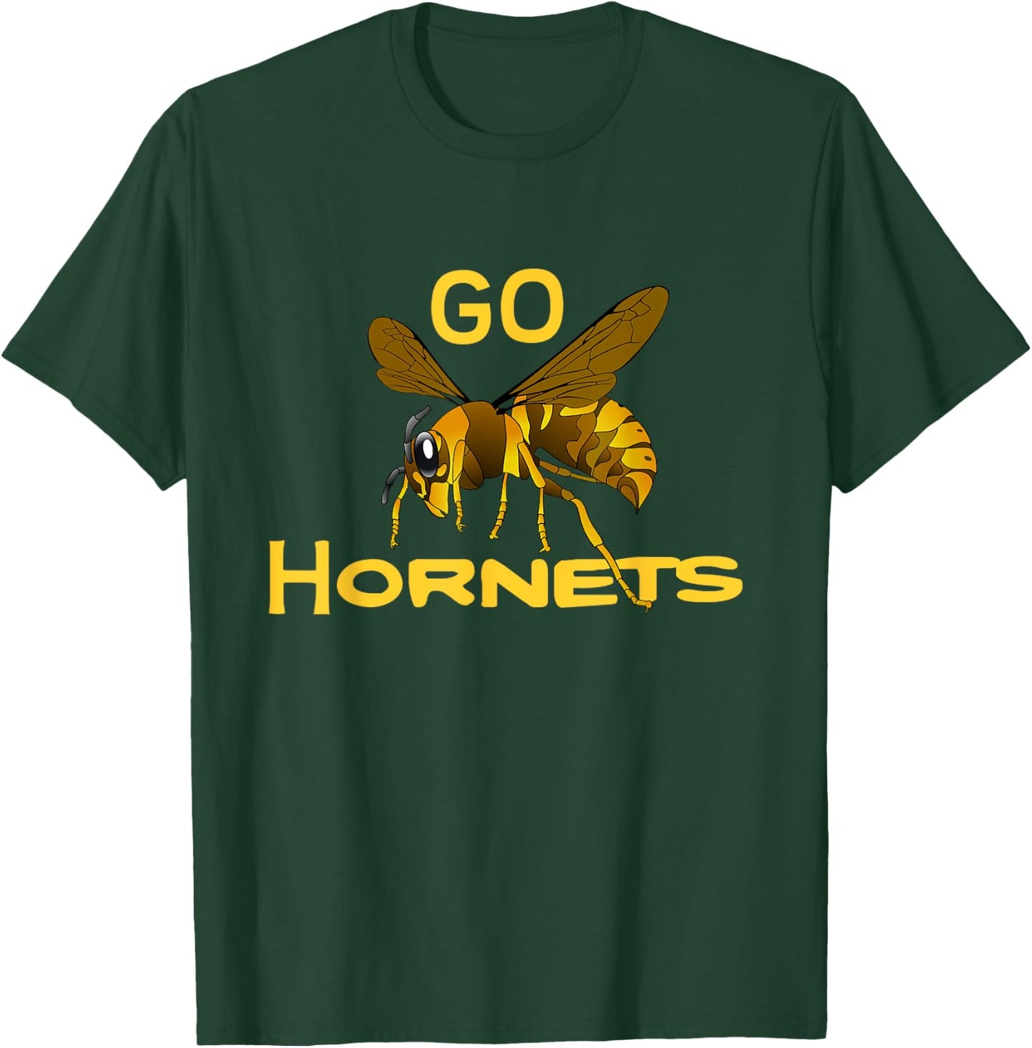 Go Hornets Football Baseball Basketball Cheer School Spirit T-Shirt - T-Shirt | Forest