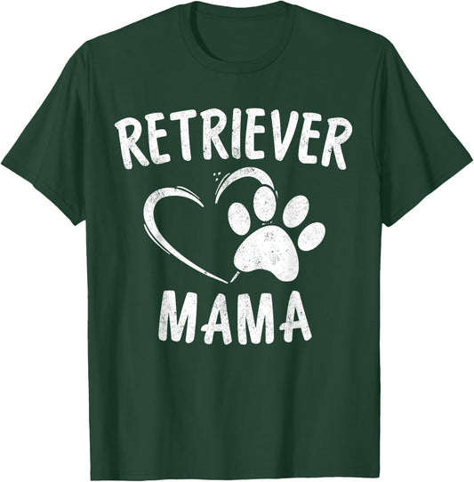 Retriever Mama Gift Black Golden Dog Mom Apparel Retrieving T-Shirt - T-Shirt | Forest