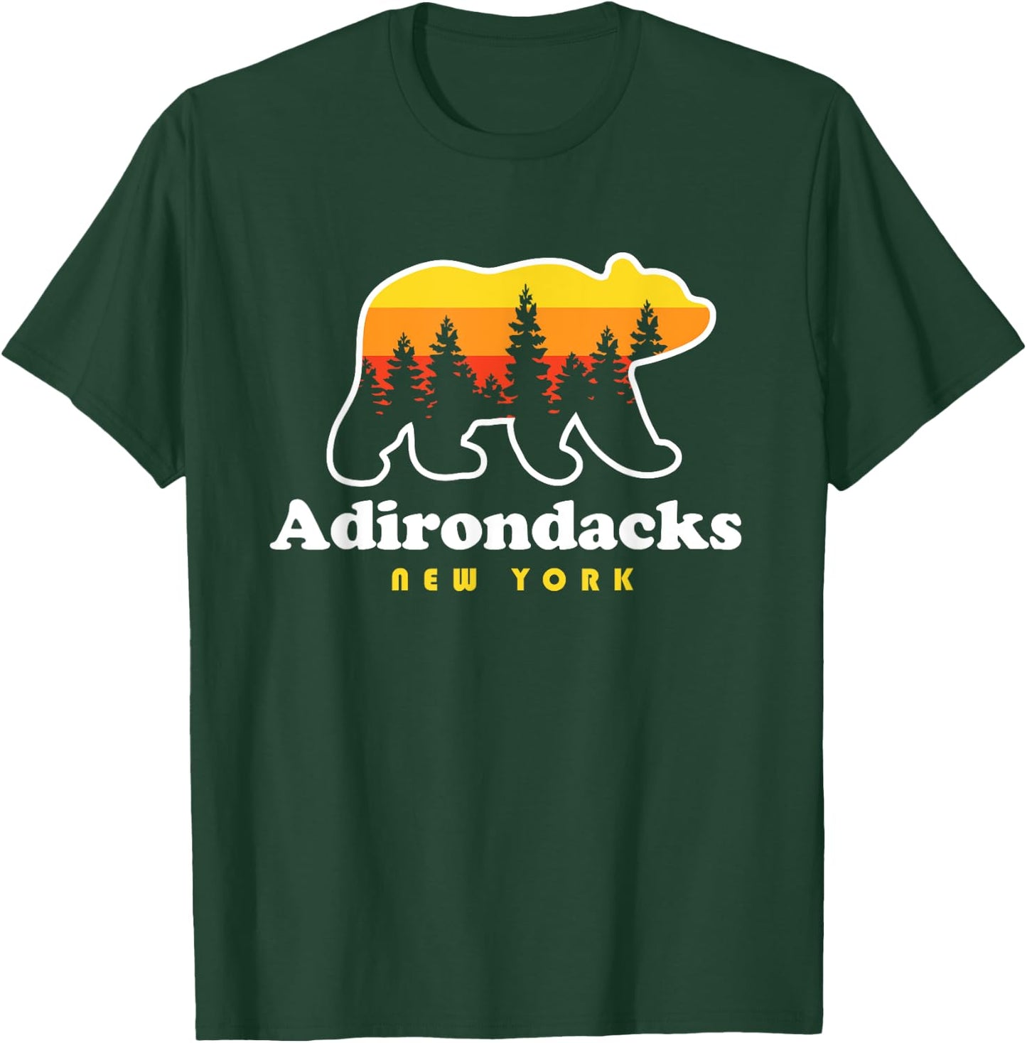 Adirondacks NY Bear Woods New York T-Shirt - T-Shirt | Forest