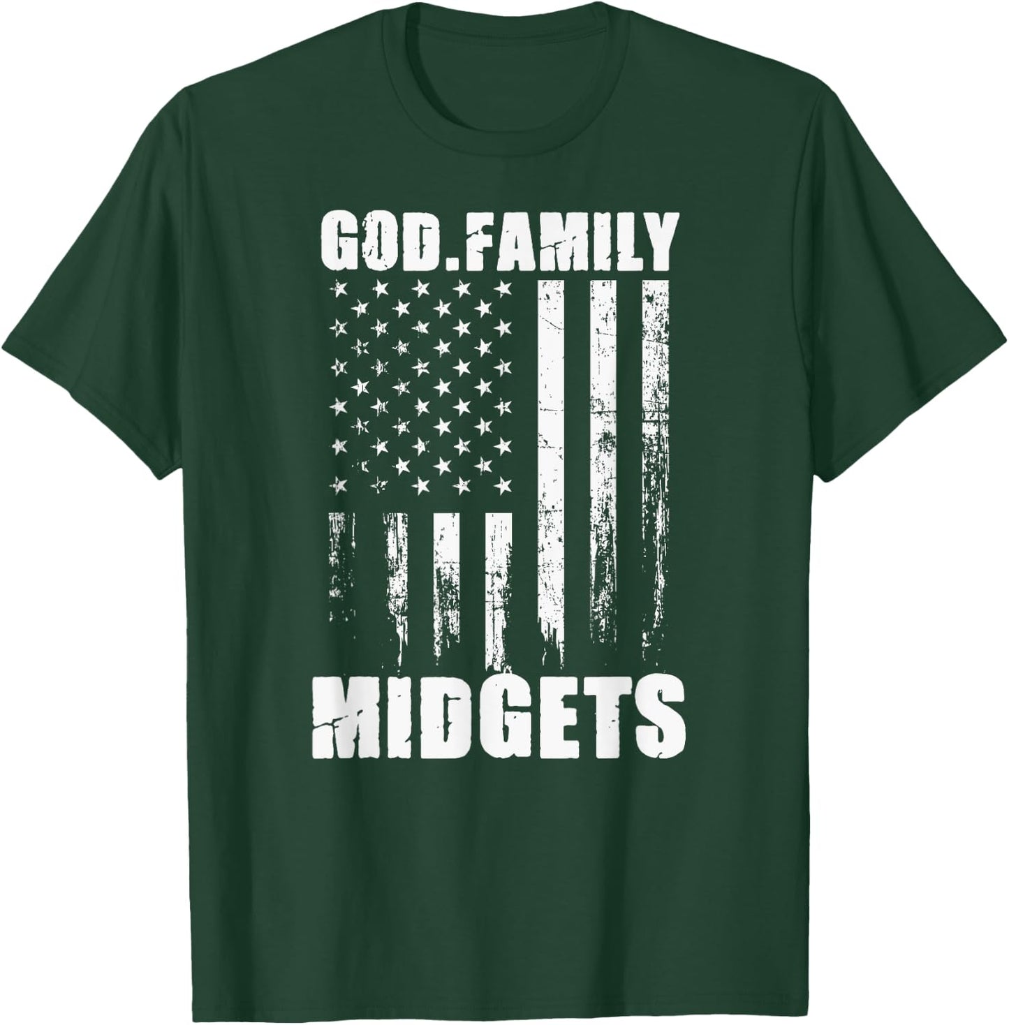 Putnam County Midgets God. Family. Vintage USA Flag T-Shirt - T-Shirt | Forest