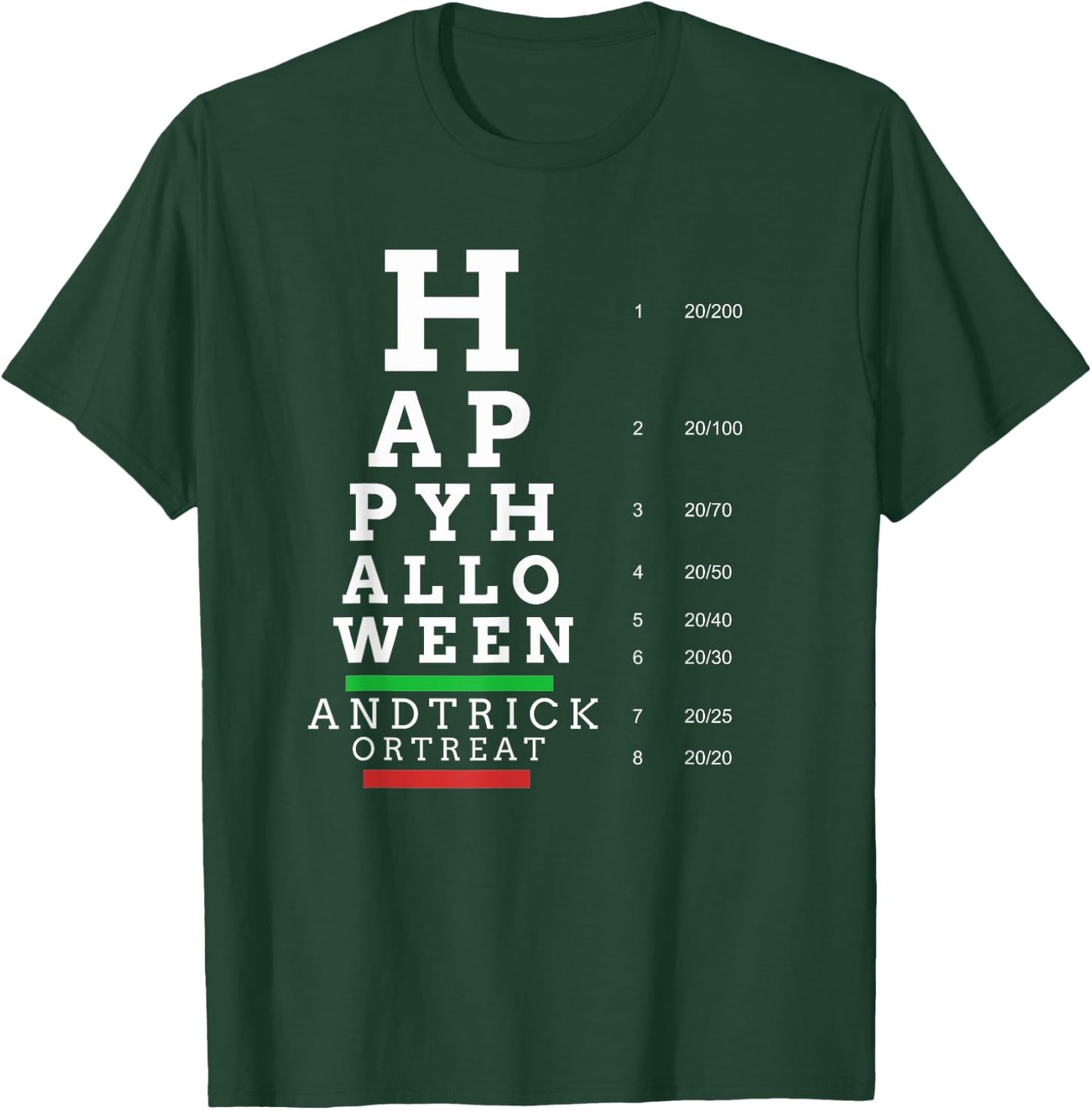 Optometrist Halloween Eye Chart - Optometry Eye Doctor T-Shirt - T-Shirt | Forest
