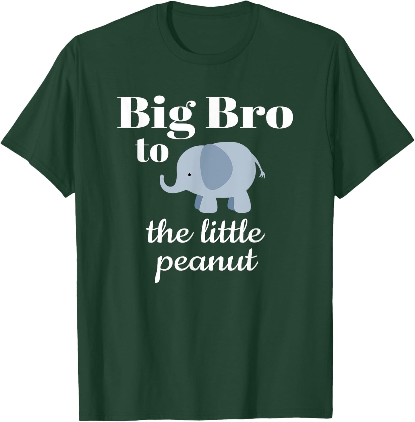 Matching Baby Shower Couples Shirt Elephant Big Bro Peanut T-Shirt - T-Shirt | Forest
