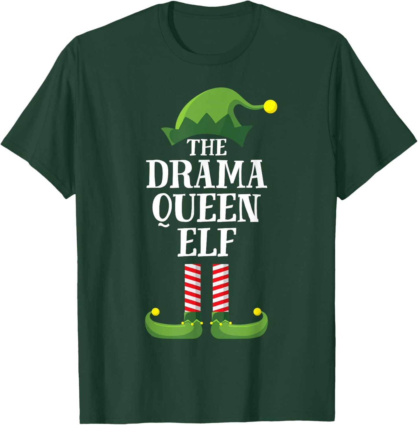 Drama Queen Elf Matching Family Group Christmas Party Pyjamas T-Shirt - T-Shirt | Forest