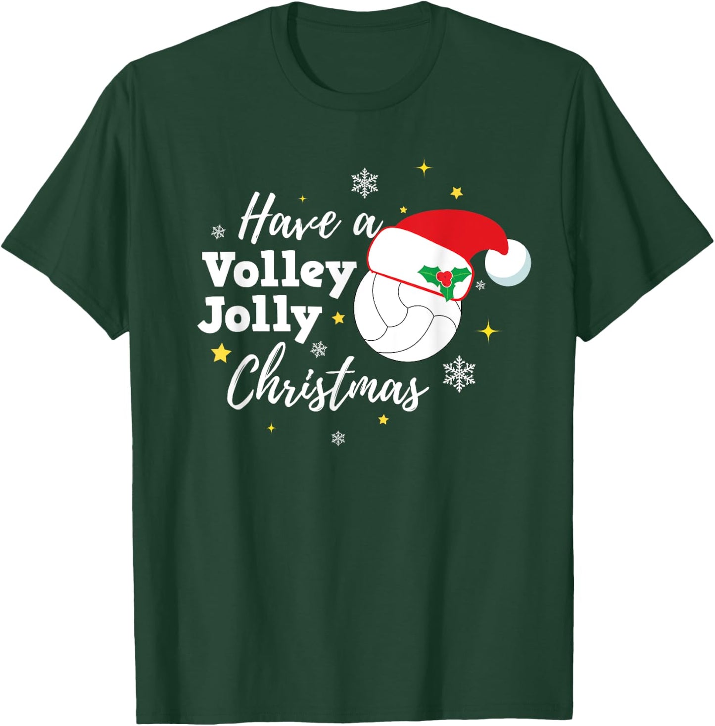 Christmas Volleyball Have a Volley Jolly Christmas T-Shirt - T-Shirt | Forest