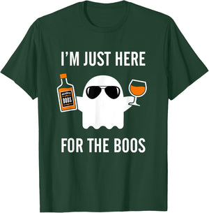 I'm Just Here For The Boos Funny Halloween Liquor T-Shirt - T-Shirt | Forest
