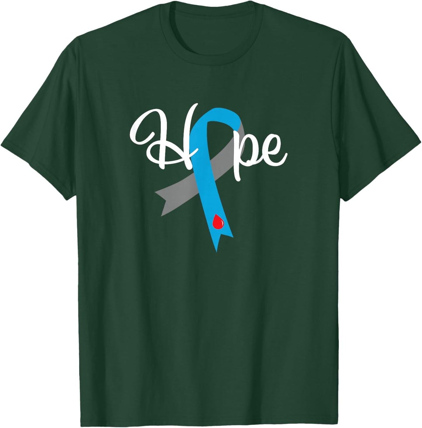 Type 1 Diabetes T1D Hope Awareness Ribbon Gifts Men Women T-Shirt - T-Shirt | Forest