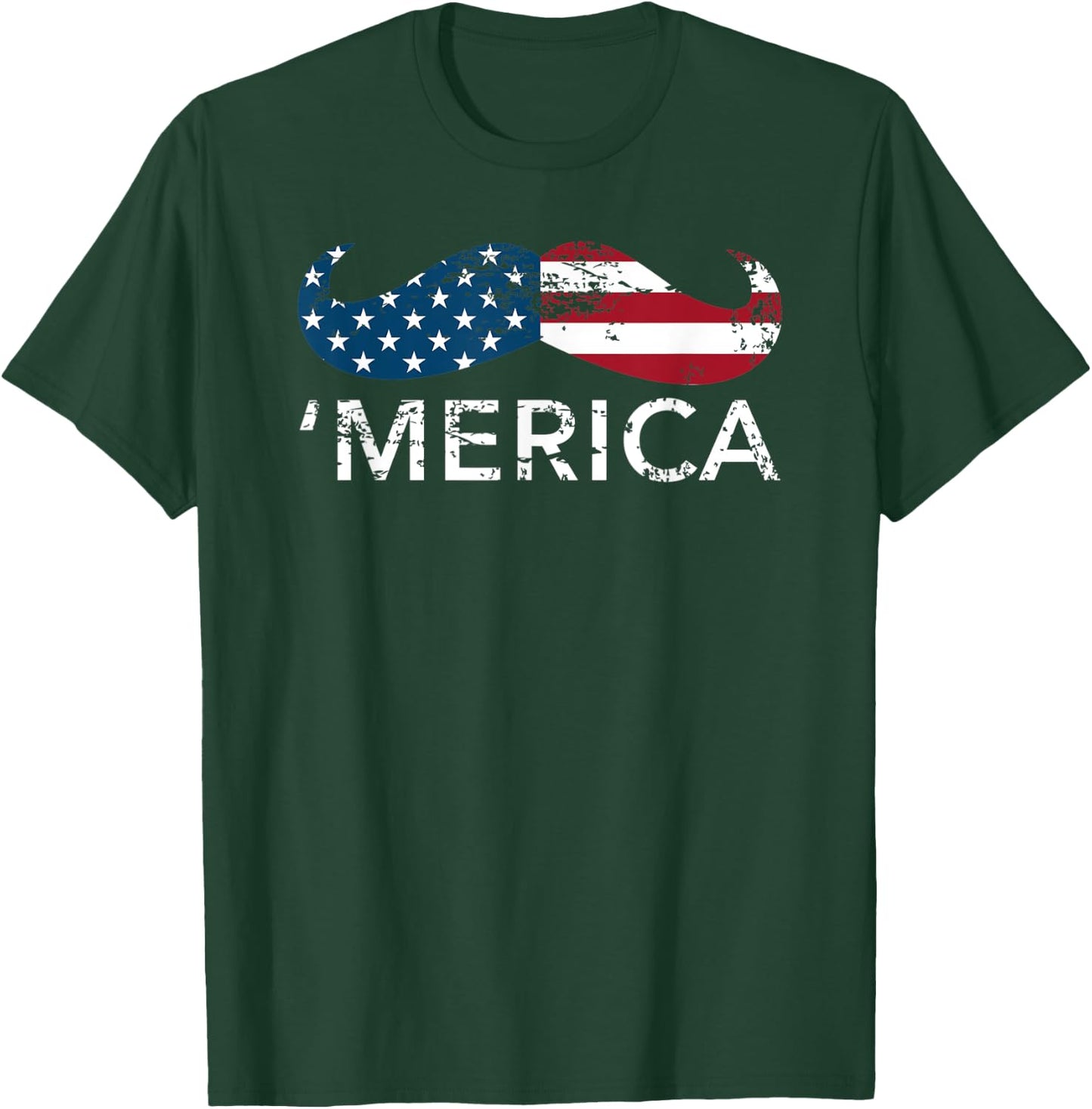 'Merica mustache Patriotic Memorial Day shirt Kids Men T-Shirt - T-Shirt | Forest