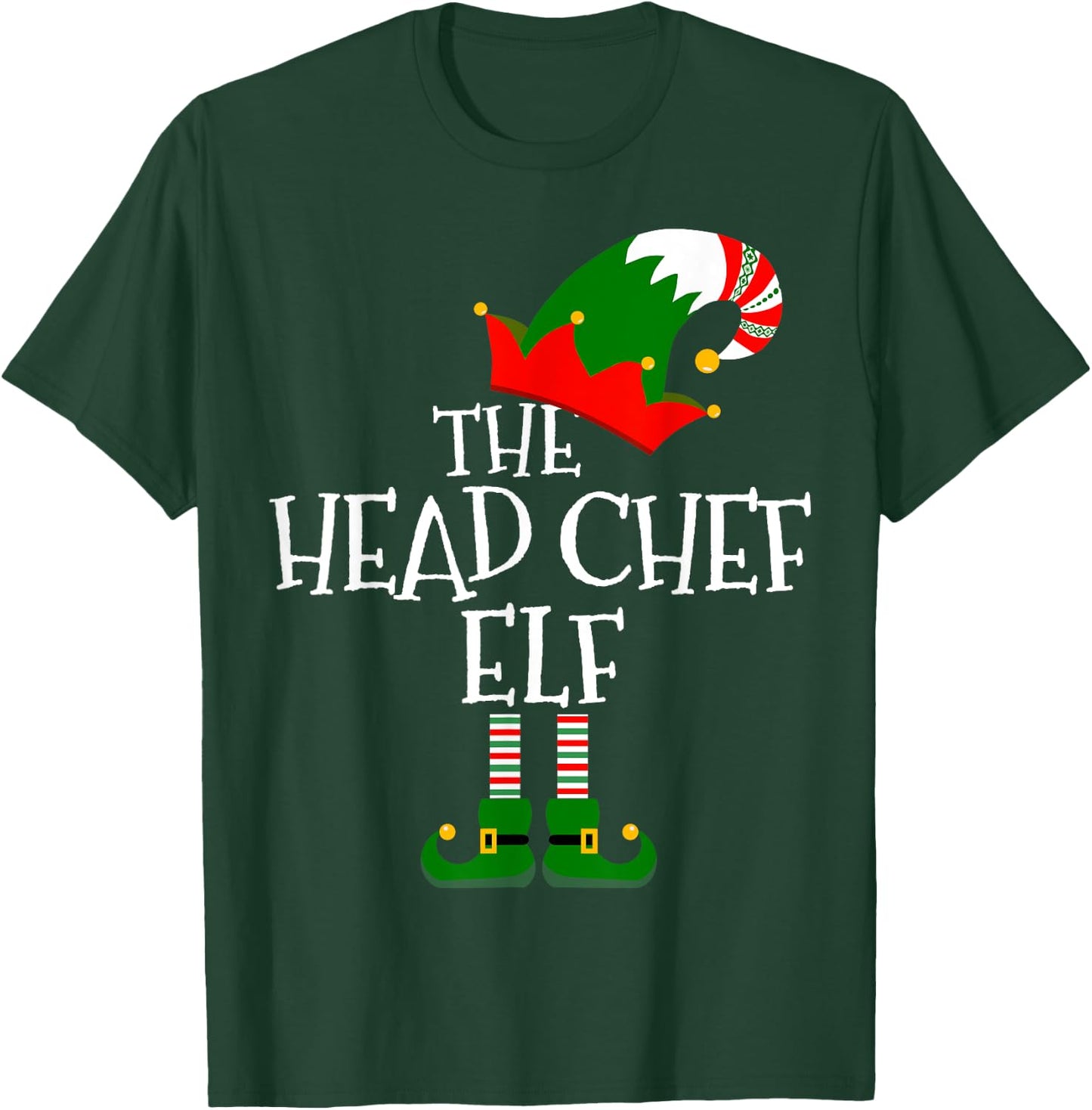 Funny The Head Chef Elf Matching Family Group Gift Christmas T-Shirt - T-Shirt | Forest