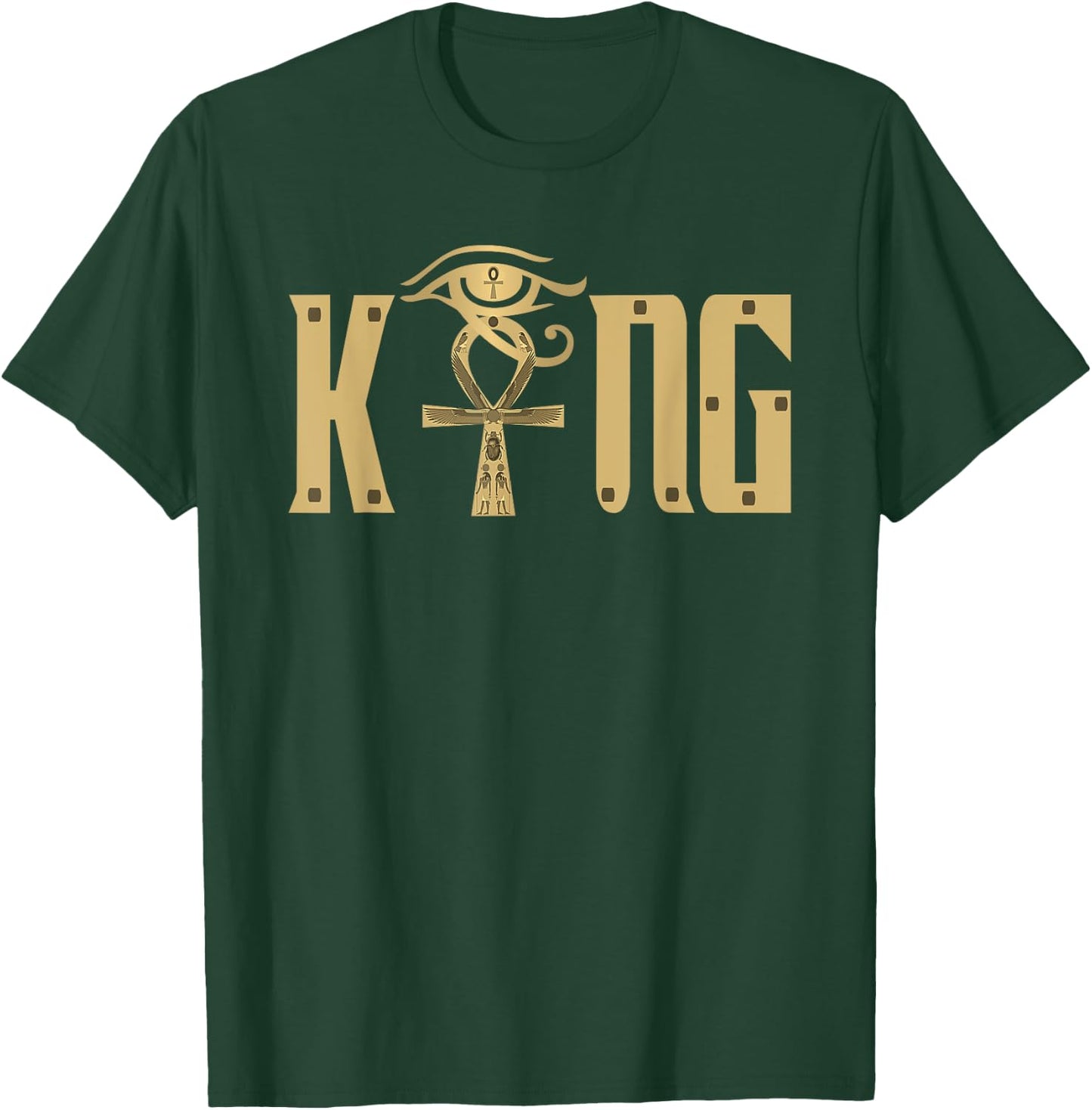 King Husband Man with Egyptian Ankh Couple T-Shirt - T-Shirt | Forest
