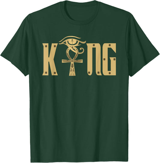 King Husband Man with Egyptian Ankh Couple T-Shirt - T-Shirt | Forest