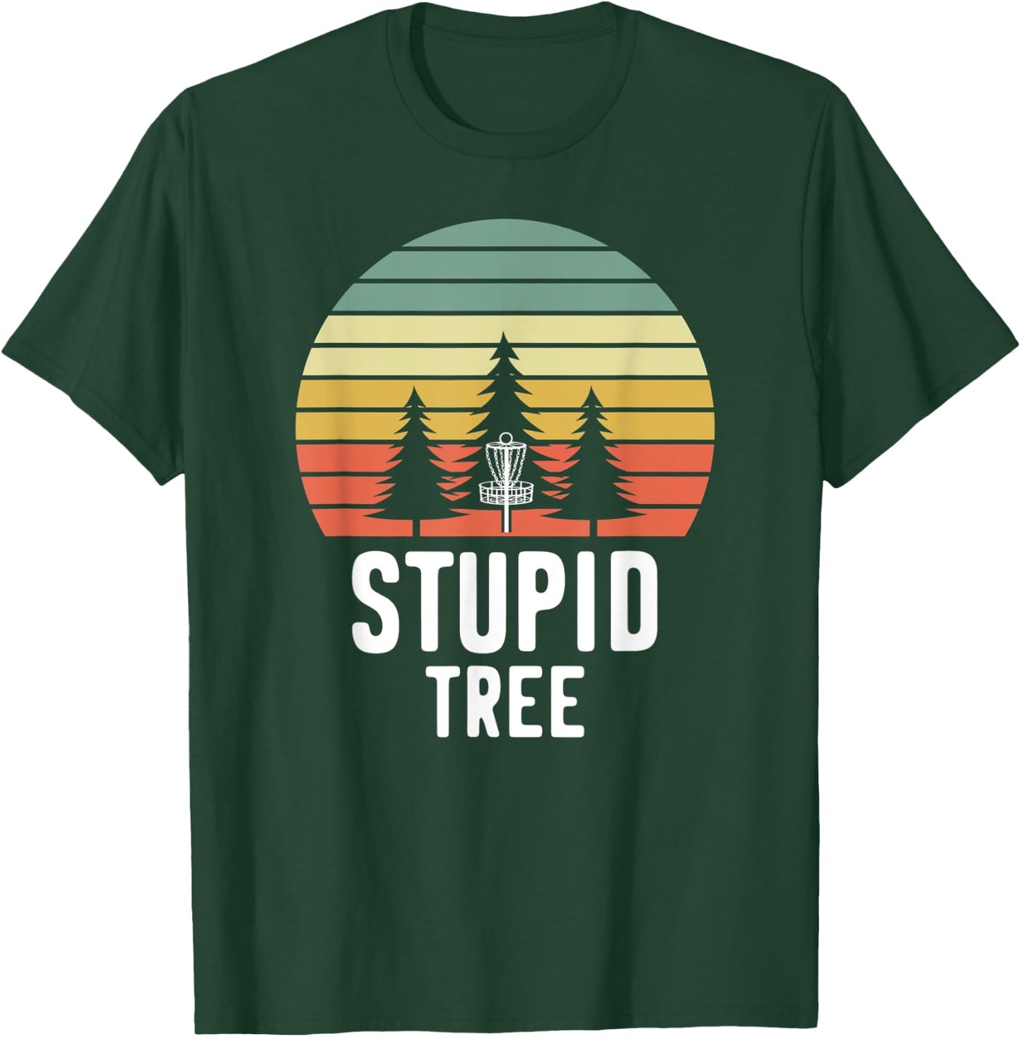 Retro Disc Golf Stupid Tree Funny Frisbee Golf Gift T-Shirt - T-Shirt | Forest